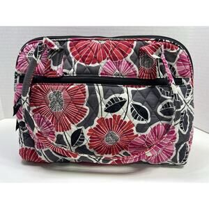 Vera Bradley Cherry Blossom Floral Bowler/Lunch Bag Purse Red Black Pink